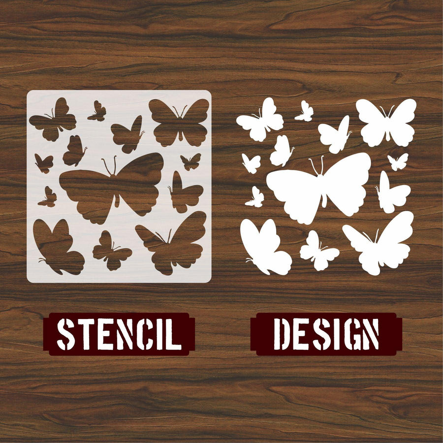 Butterfly Reusable Stencil for Canvas and wall painting - imartdecor.com