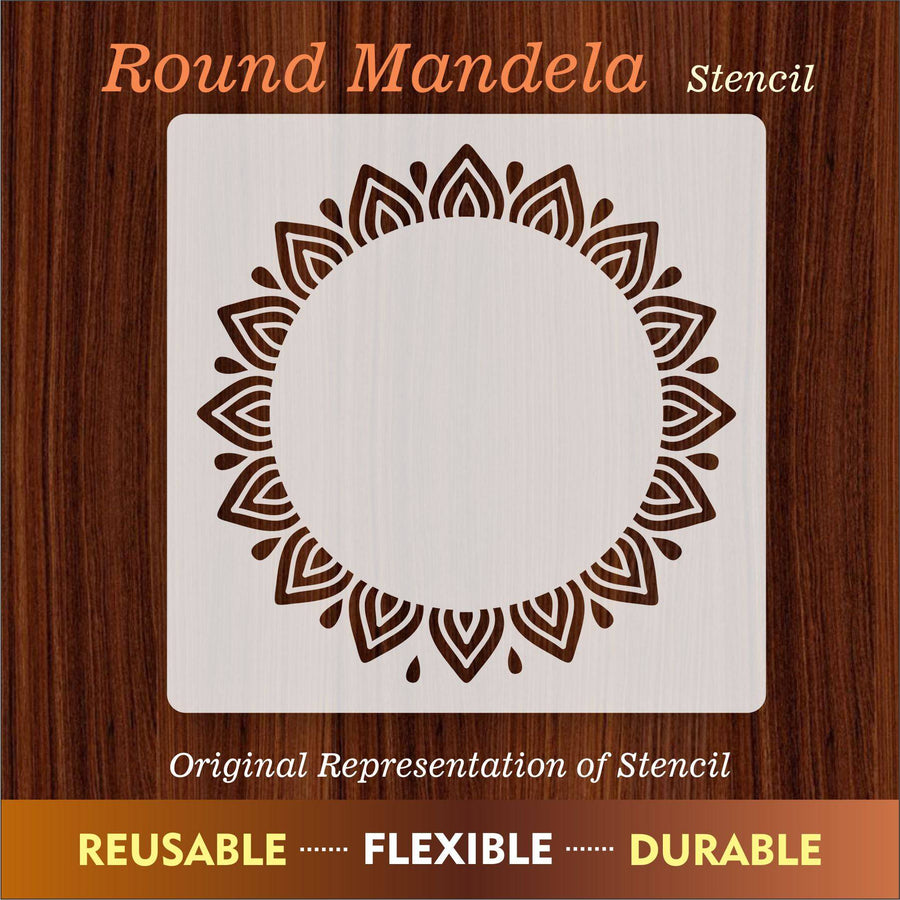 Round Art Mandala Reusable Stencil For Canvas And Wall Painting.ID#252 - imartdecor.com