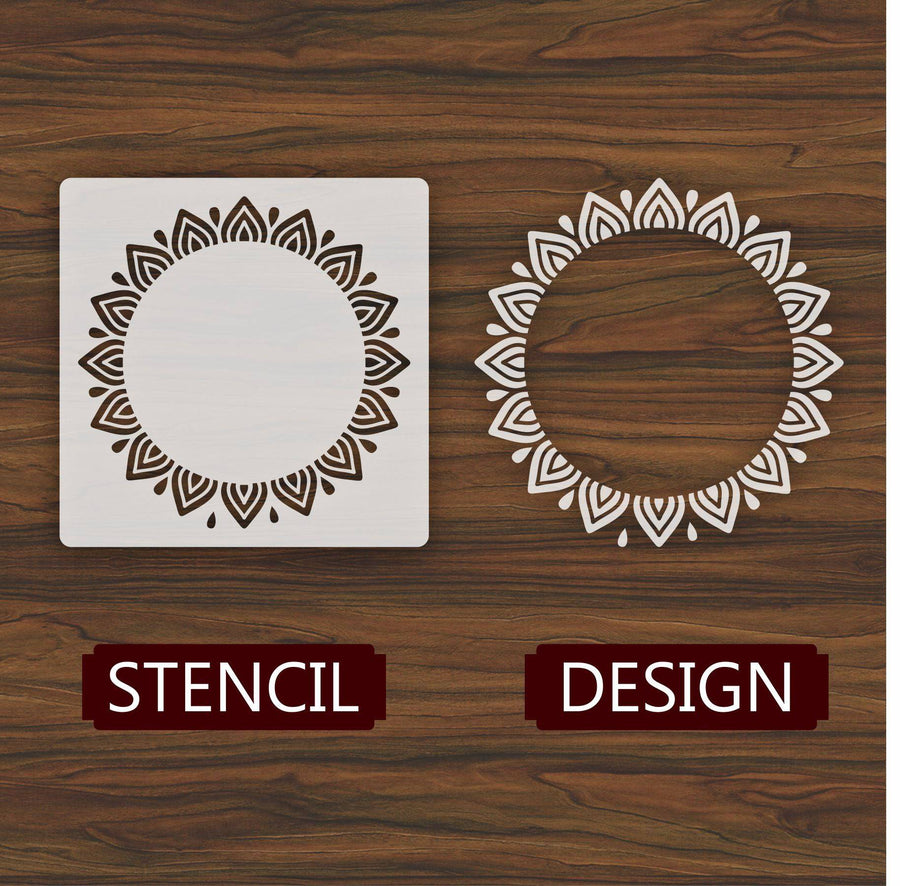 Round Art Mandala Reusable Stencil For Canvas And Wall Painting.ID#252 - imartdecor.com