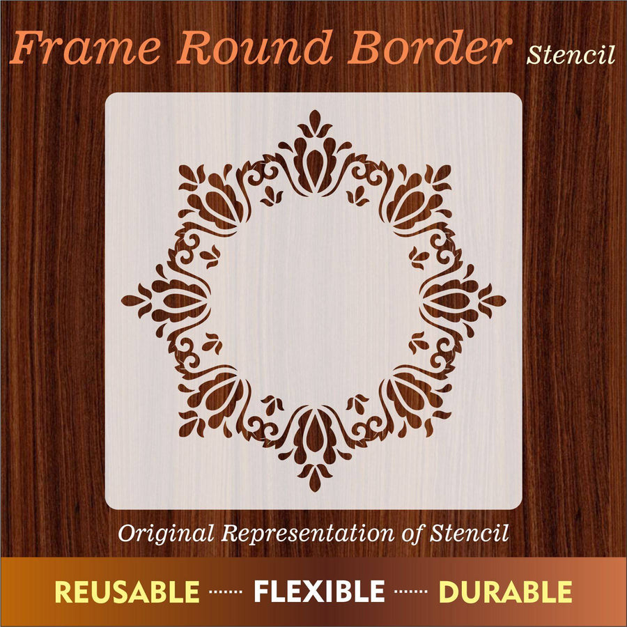 Frame Round Border Mandala Reusable Stencil For Canvas And Wall Painting.ID#255 - imartdecor.com