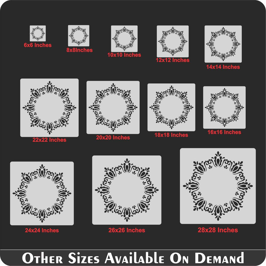 Frame Round Border Mandala Reusable Stencil For Canvas And Wall Painting.ID#255 - imartdecor.com