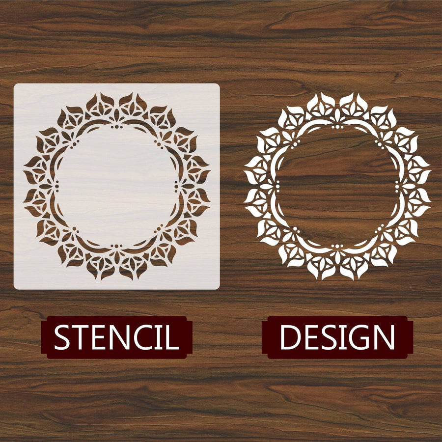 Motif Mandala Round Border Mandala Reusable Stencil For Canvas And Wall Painting.ID#256 - imartdecor.com