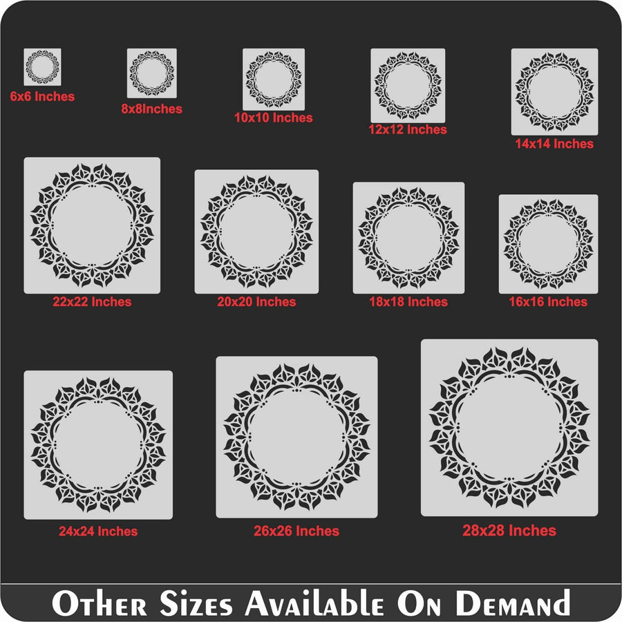 Motif Mandala Round Border Mandala Reusable Stencil For Canvas And Wall Painting.ID#256 - imartdecor.com
