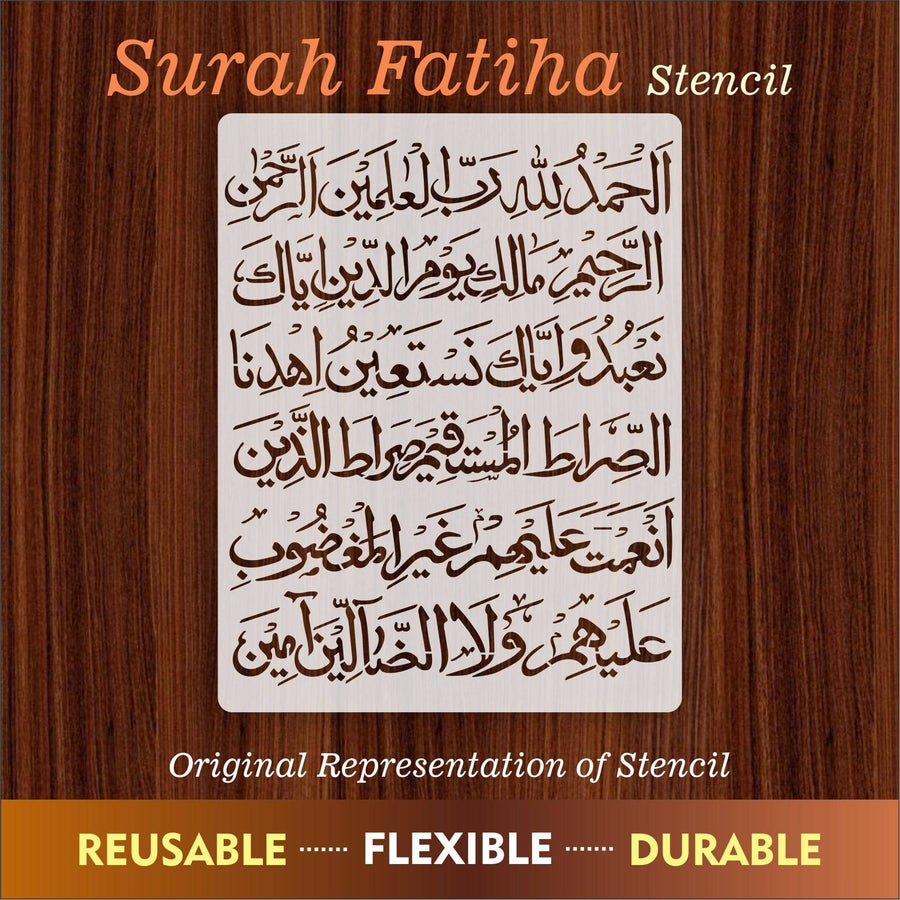 Surah Fatiha Calligraphy Islamic Reusable Stencil for Canvas and wall painting.ID#264 - imartdecor.com