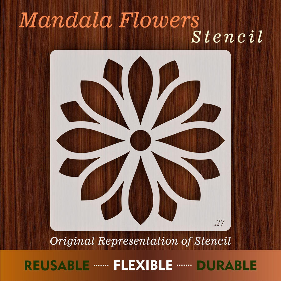 Mandala Flower Reusable Stencil for Canvas and wall painting - imartdecor.com
