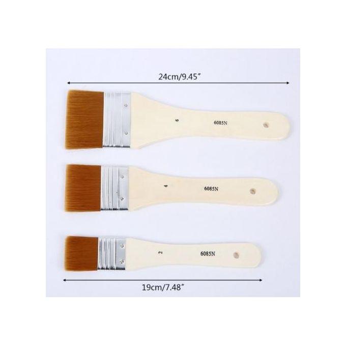 3 Pcs- Original High Quality Keep Smiling Gesso Wide Soft Brushes Set - imartdecor.com
