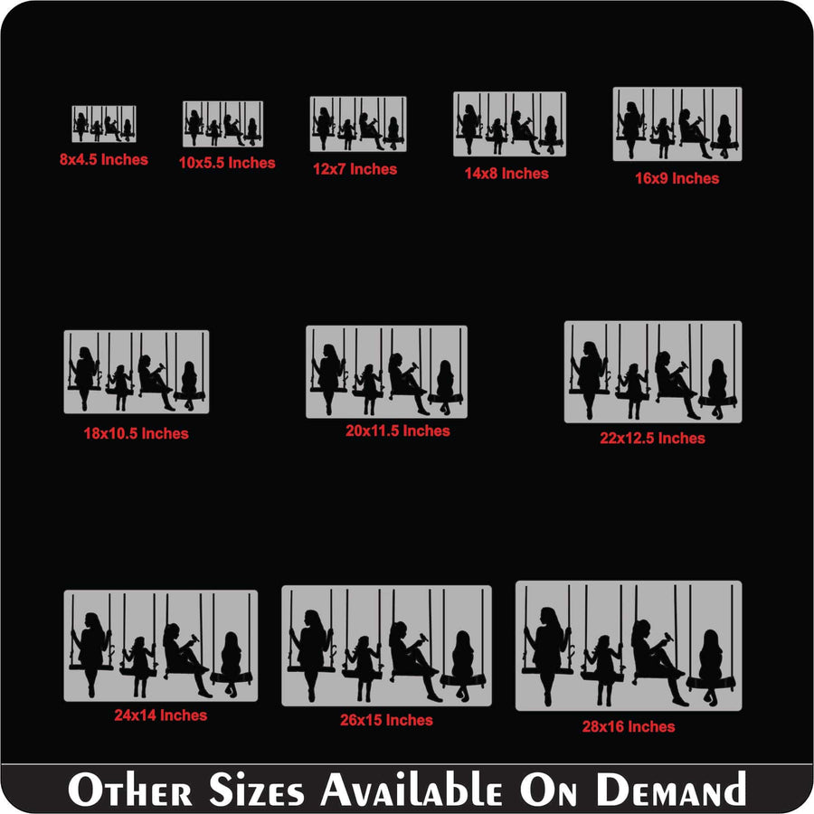 Tree Swing Girls Reusable Stencil For Canvas And Wall Painting. ID #309 - imartdecor.com