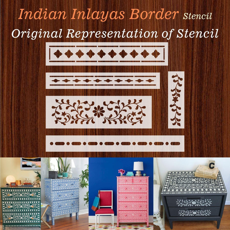 Indian Inlay(furniture and fabric) Reusable Stencil For Canvas And Wall Painting - imartdecor.com