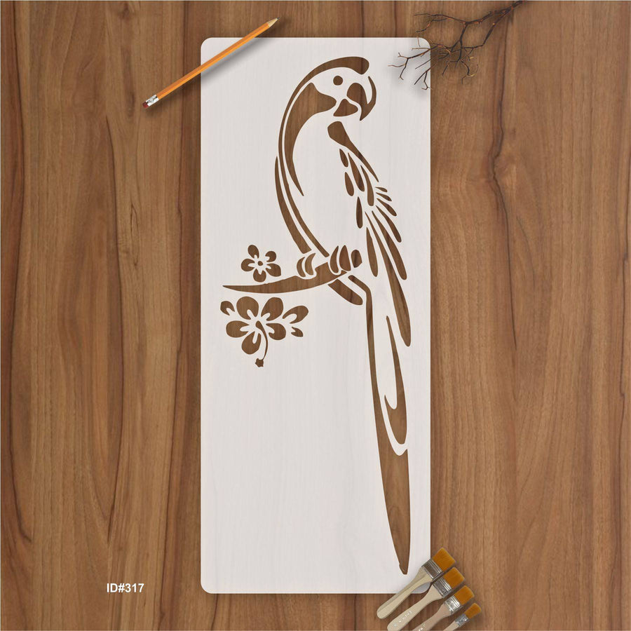 parrot Stencil Reusable Stencil For Canvas And Wall Painting.ID# 317 - imartdecor.com