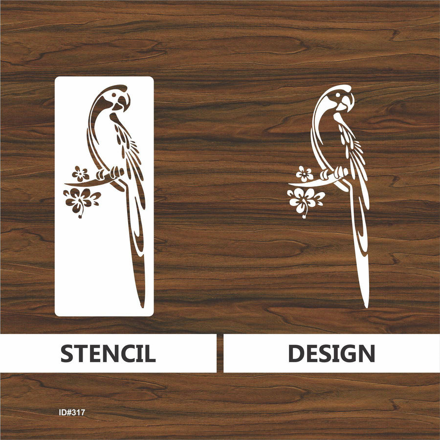 parrot Stencil Reusable Stencil For Canvas And Wall Painting.ID# 317 - imartdecor.com
