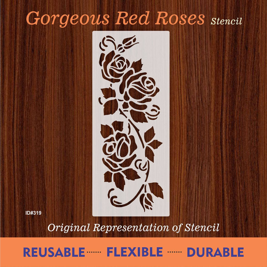 Gorgeous Roses Reusable Stencil For Canvas And Wall Painting.ID #319 - imartdecor.com