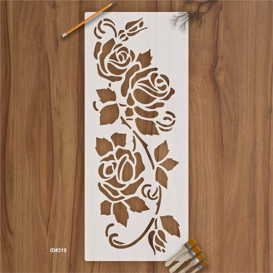 Gorgeous Roses Reusable Stencil For Canvas And Wall Painting.ID #319 - imartdecor.com