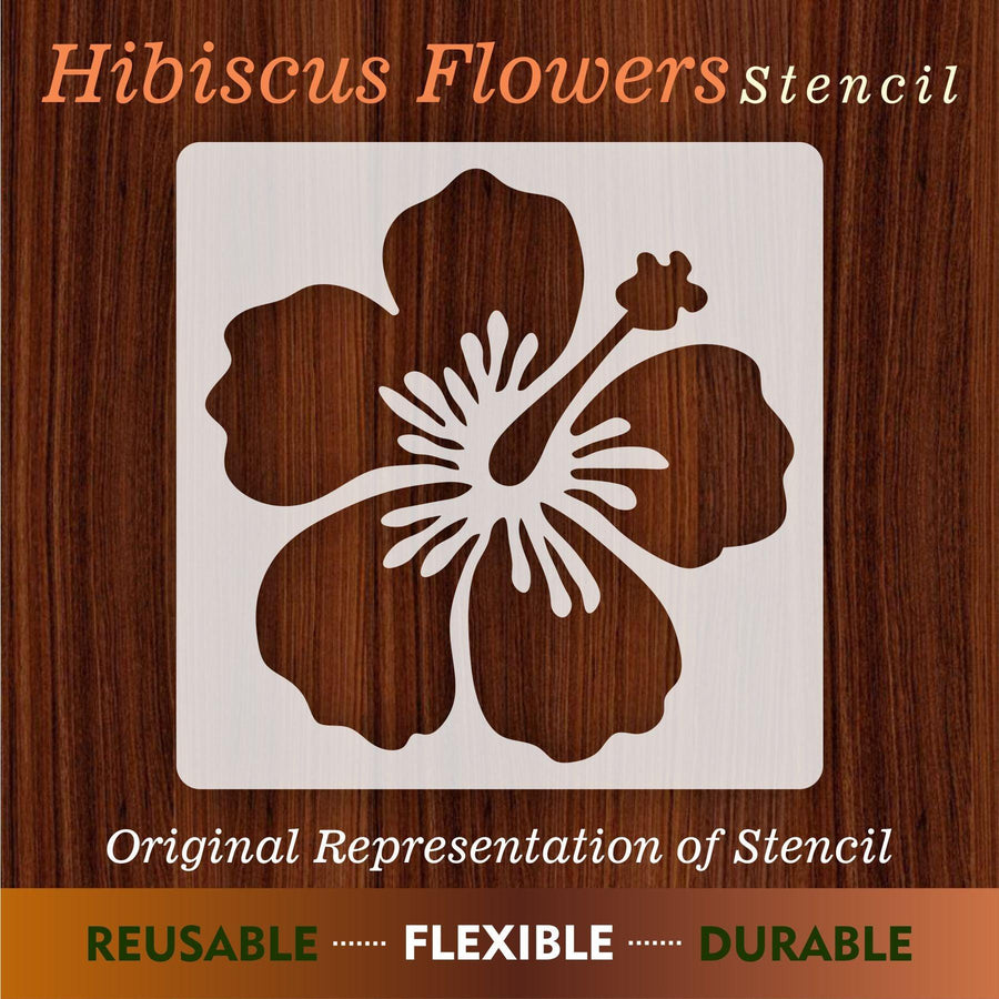 Hibiscus Flower Reusable Stencil for Canvas and wall painting - imartdecor.com