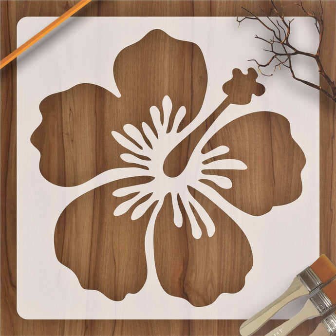 Hibiscus Flower Reusable Stencil for Canvas and wall painting - imartdecor.com