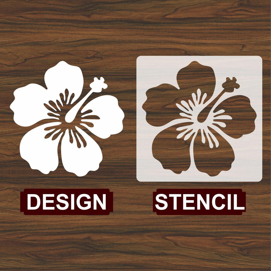 Hibiscus Flower Reusable Stencil for Canvas and wall painting - imartdecor.com
