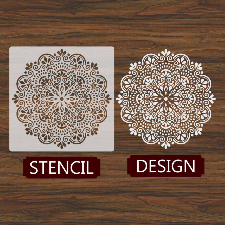 Folk art Mandala Flower Reusable Stencil For Canvas And Wall Painting.ID#322 - imartdecor.com
