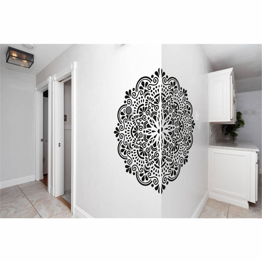 Folk art Mandala Flower Reusable Stencil For Canvas And Wall Painting.ID#322 - imartdecor.com