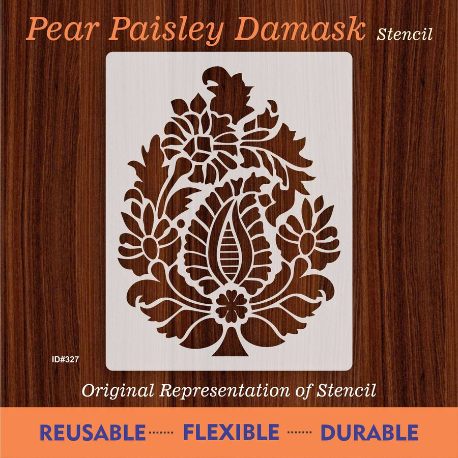 Pear Paisley Damask stencil Reusable Stencil For Canvas And Wall Painting. ID #327 - imartdecor.com