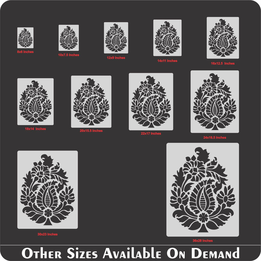 Pear Paisley Damask stencil Reusable Stencil For Canvas And Wall Painting. ID #327 - imartdecor.com