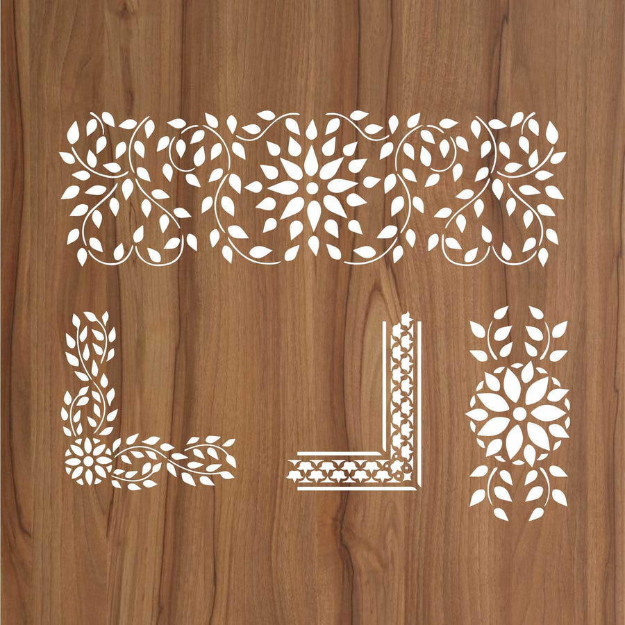 Indian Inlay (furniture and fabric) Reusable Stencil For Canvas And Wall Painting - imartdecor.com
