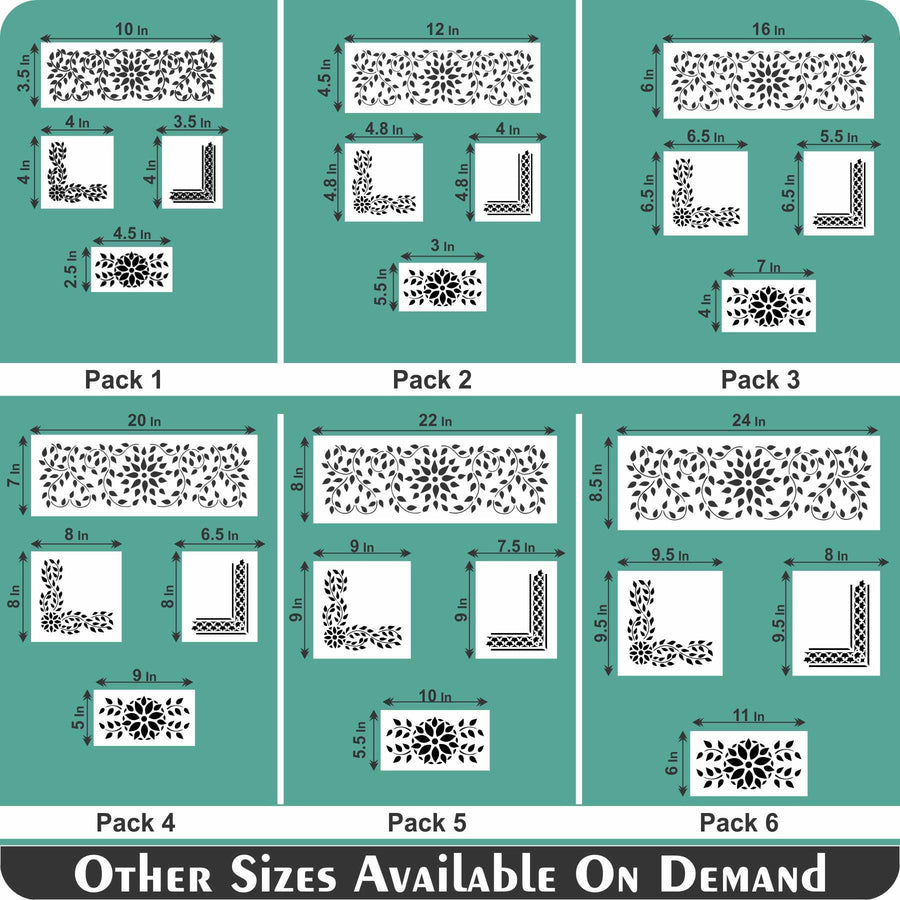 Indian Inlay (furniture and fabric) Reusable Stencil For Canvas And Wall Painting - imartdecor.com