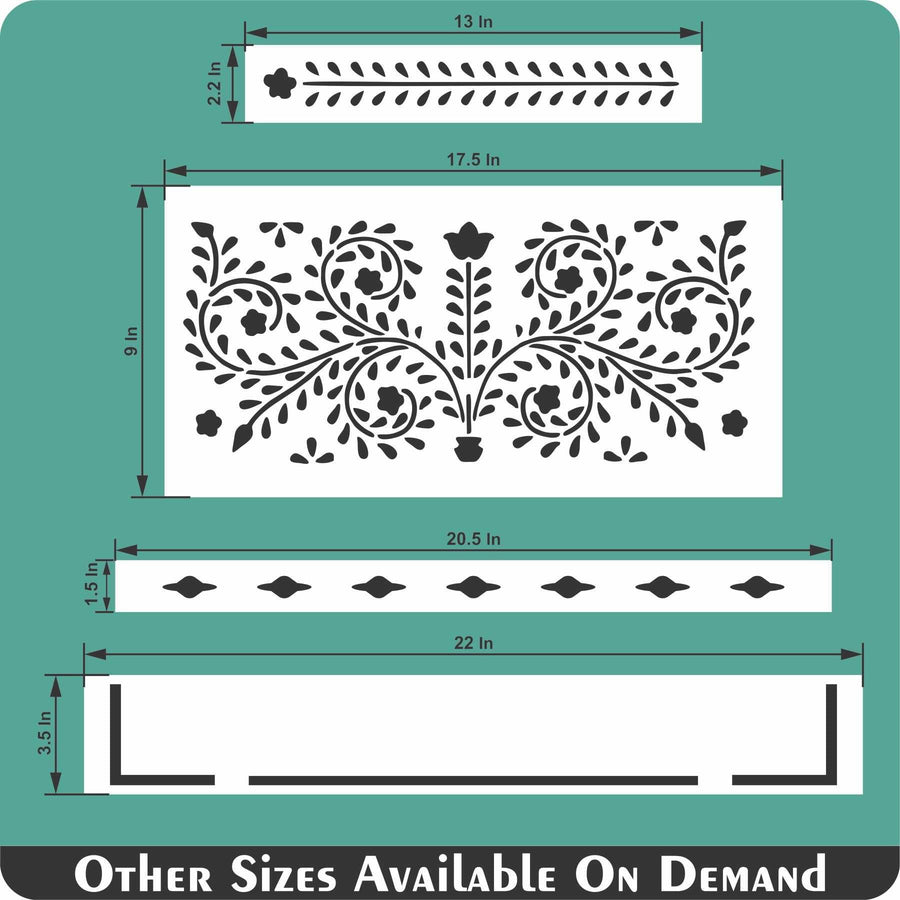Indian Inlay (furniture and fabric) Reusable Stencil For Canvas And Wall Painting - imartdecor.com