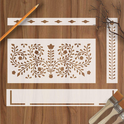 Indian Inlay (furniture and fabric) Reusable Stencil For Canvas And Wall Painting - imartdecor.com