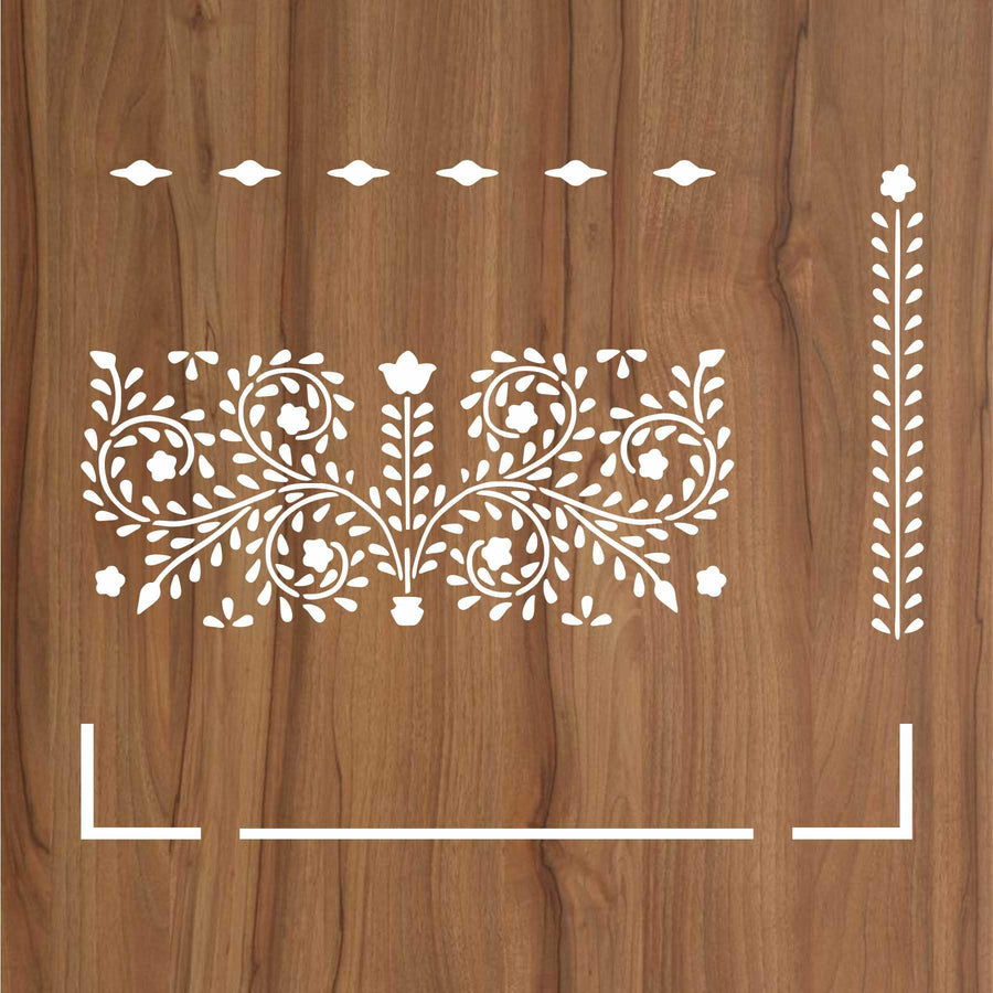 Indian Inlay (furniture and fabric) Reusable Stencil For Canvas And Wall Painting - imartdecor.com