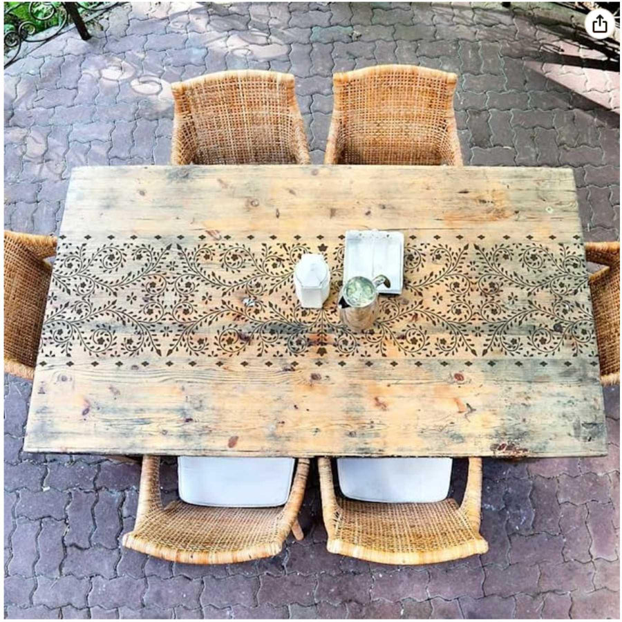 Indian Inlay (furniture and fabric) Reusable Stencil For Canvas And Wall Painting - imartdecor.com