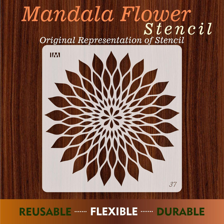 MANDALA SUNFLOWER Reusable Stencil for Canvas and wall painting - imartdecor.com