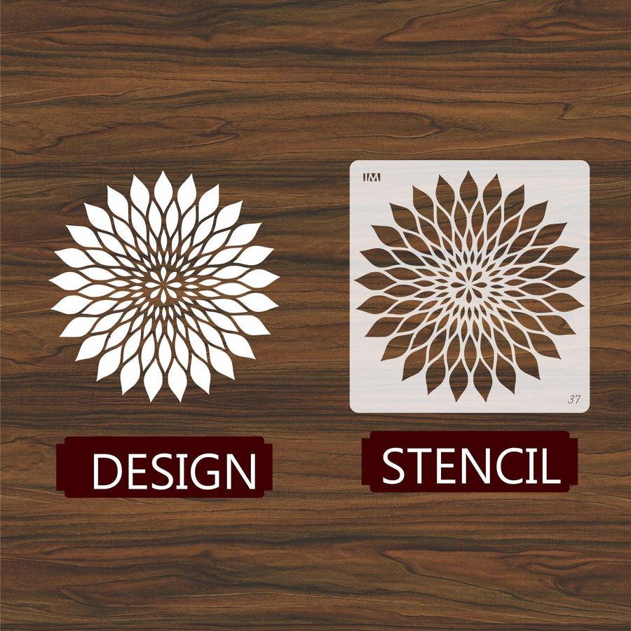 MANDALA SUNFLOWER Reusable Stencil for Canvas and wall painting - imartdecor.com
