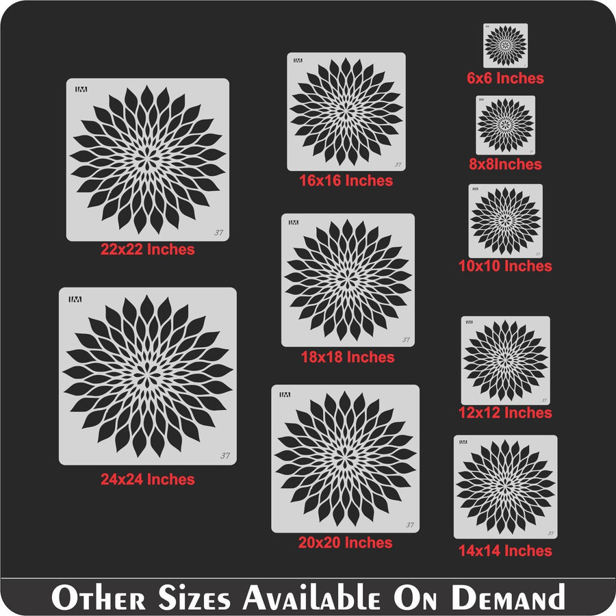MANDALA SUNFLOWER Reusable Stencil for Canvas and wall painting - imartdecor.com