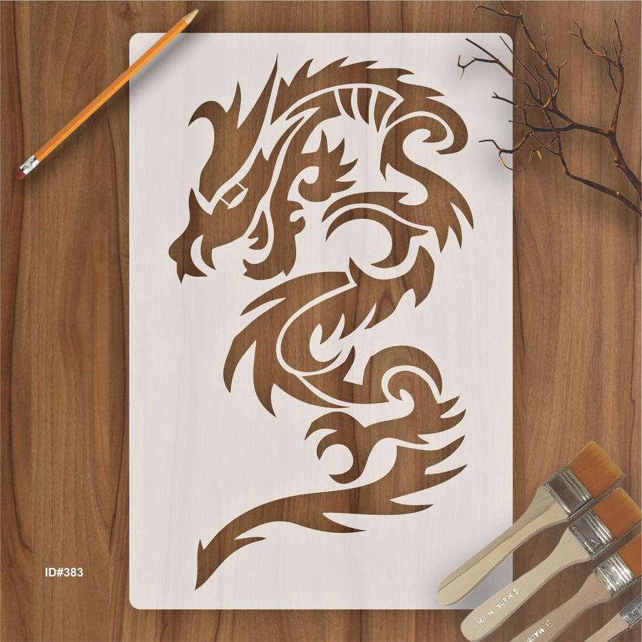 Dragons Reusable Stencil Reusable Stencil For Canvas And Wall Painting.ID# 393 - imartdecor.com