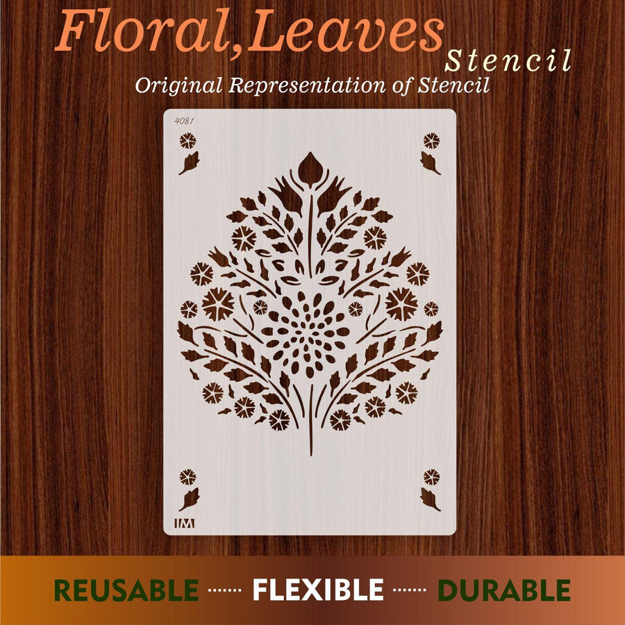 Tree leaves Reusable Stencil for Canvas,Furniture,Fabric and wall decoration - imartdecor.com