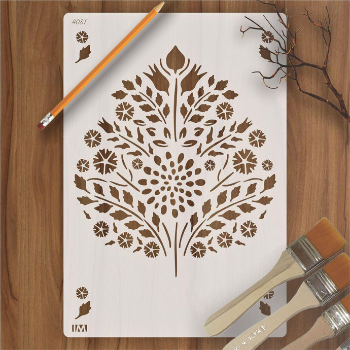 Tree leaves  Reusable Stencil for Canvas,Furniture,Fabric and wall decoration - imartdecor.com