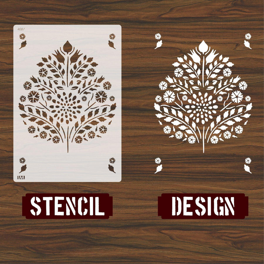 Tree leaves Reusable Stencil for Canvas,Furniture,Fabric and wall decoration - imartdecor.com