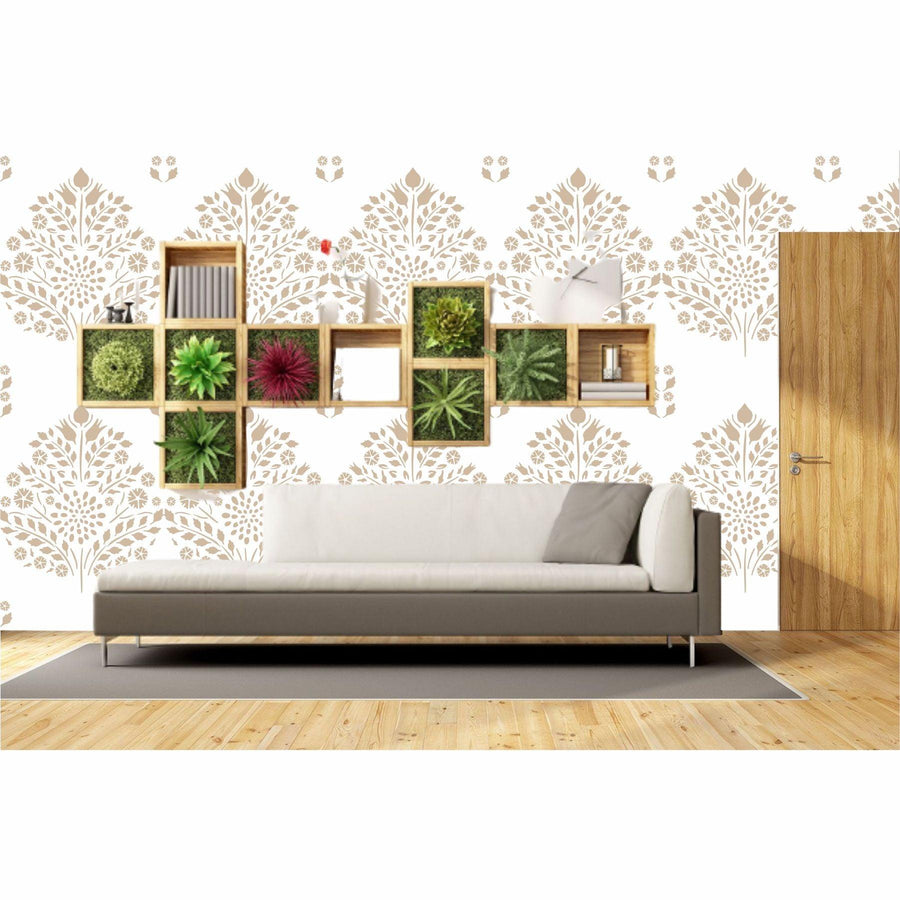 Tree leaves Reusable Stencil for Canvas,Furniture,Fabric and wall decoration - imartdecor.com