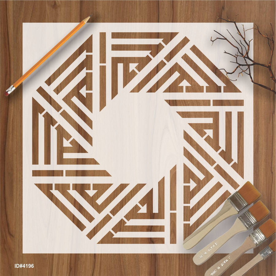 Allah Name in Kufic Round Calligraphy Islamic Reusable Stencil for Canvas and wall painting.ID# 4196 - imartdecor.com