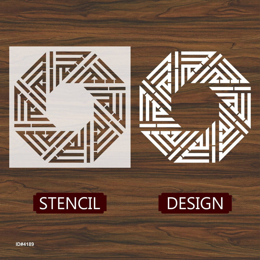 Allah Name in Kufic Round Calligraphy Islamic Reusable Stencil for Canvas and wall painting.ID# 4196 - imartdecor.com