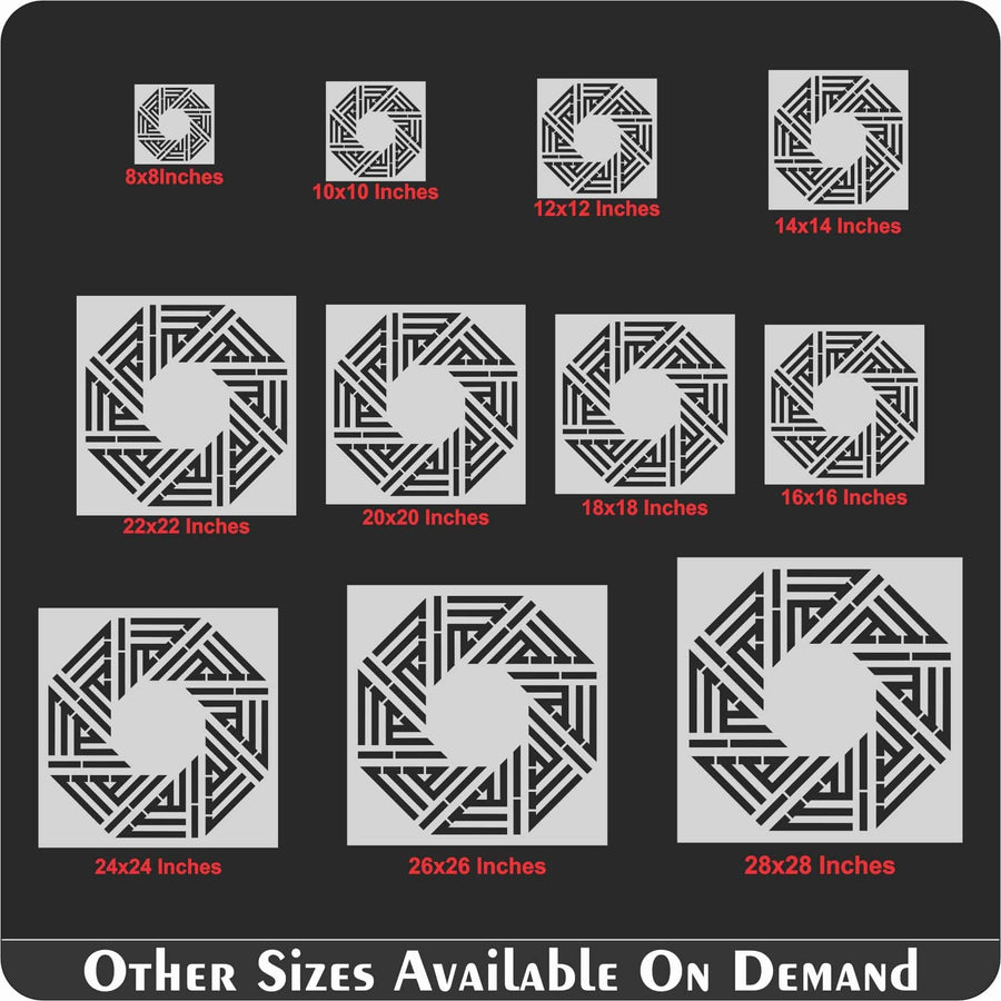 Allah Name in Kufic Round Calligraphy Islamic Reusable Stencil for Canvas and wall painting.ID# 4196 - imartdecor.com
