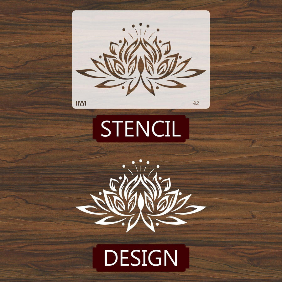 Floral Flower Reusable Stencil for Canvas and wall painting - imartdecor.com