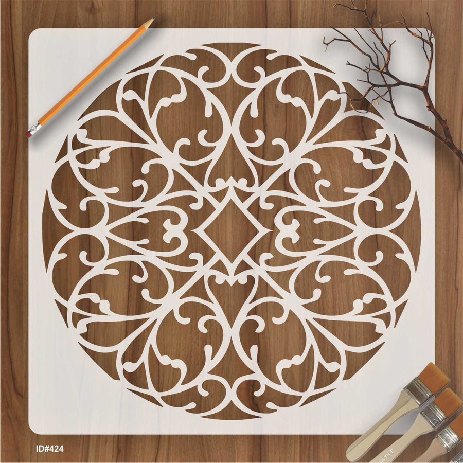 Pattern Mandala Design for Wall Decor Reusable Stencil For Canvas And Wall Painting.ID# 424 - imartdecor.com