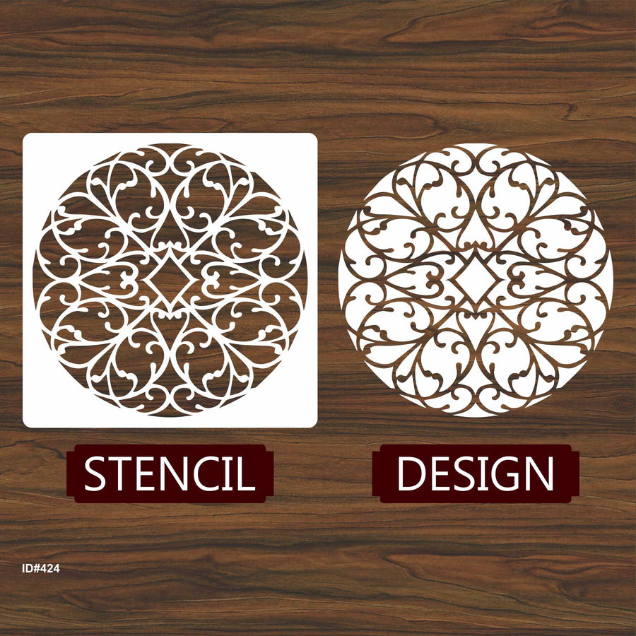 Pattern Mandala Design for Wall Decor Reusable Stencil For Canvas And Wall Painting.ID# 424 - imartdecor.com