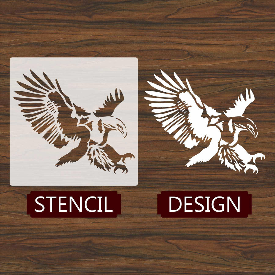 Flying Eagle Reusable Stencil for Canvas and wall painting - imartdecor.com