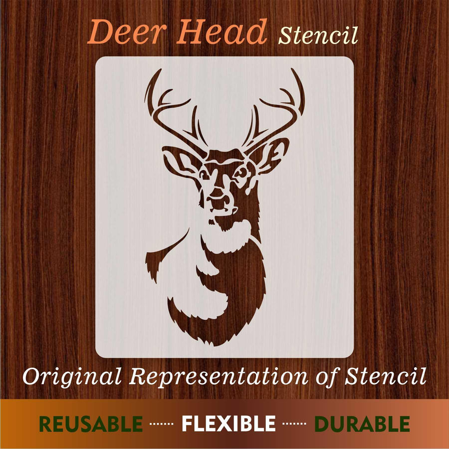Deer Head Reusable Stencil for Canvas and wall painting - imartdecor.com