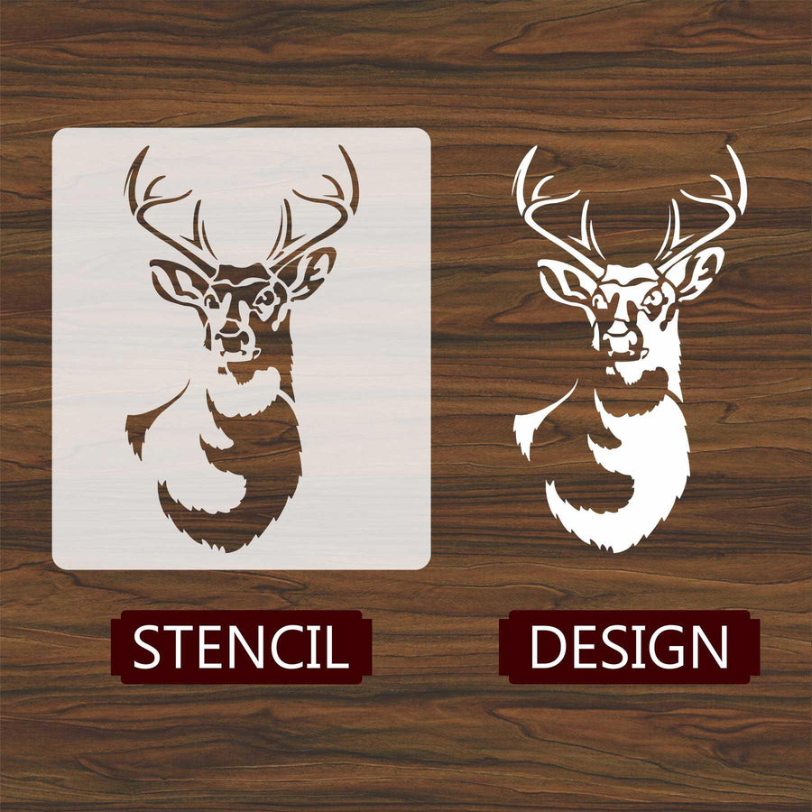 Deer Head Reusable Stencil for Canvas and wall painting - imartdecor.com