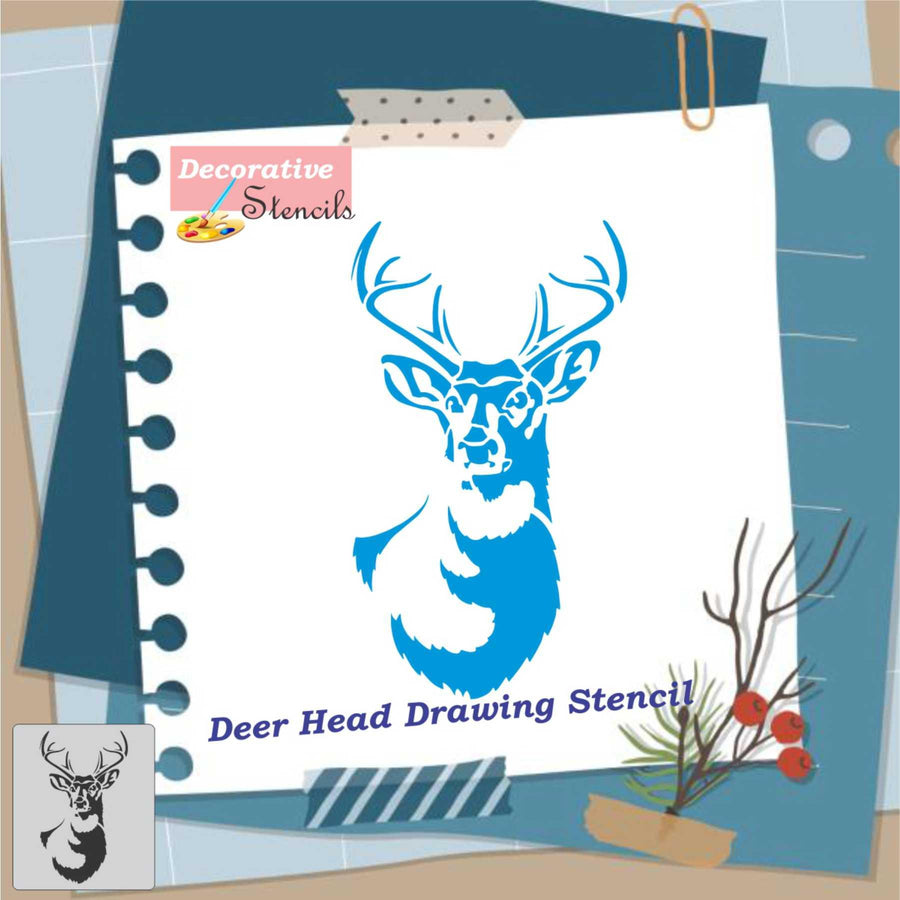 Deer Head Reusable Stencil for Canvas and wall painting - imartdecor.com
