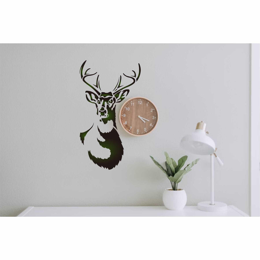 Deer Head Reusable Stencil for Canvas and wall painting - imartdecor.com