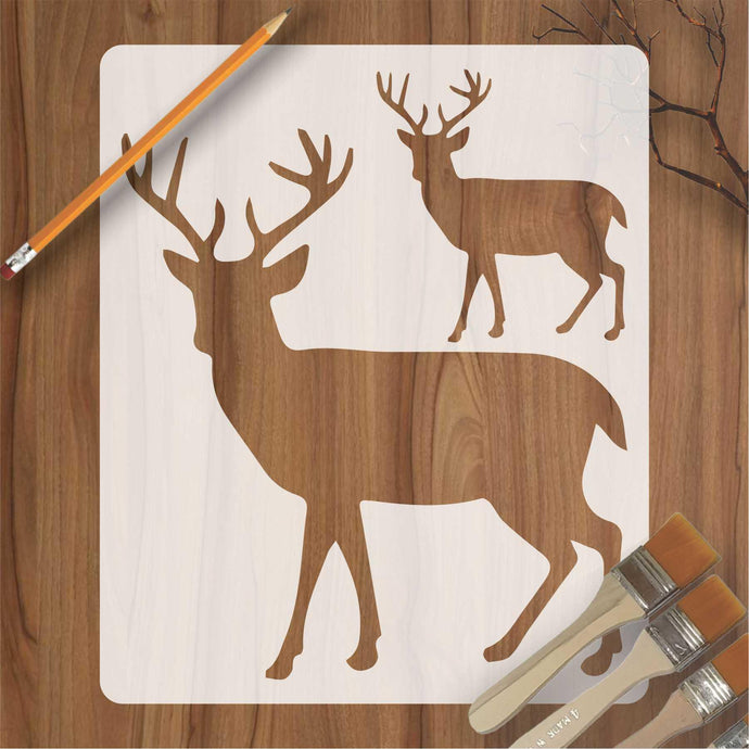 Deer Reusable Stencil for Canvas and wall painting - imartdecor.com