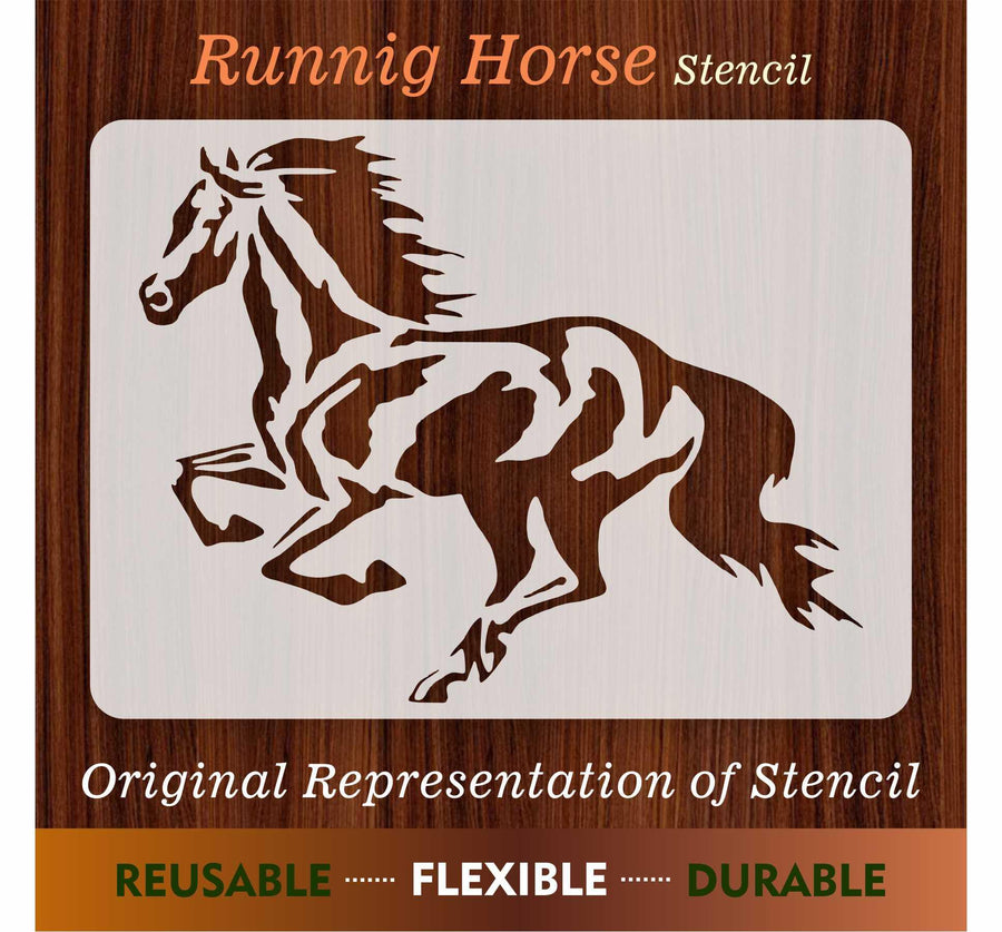 Running Horse Reusable Stencil for Canvas and wall painting - imartdecor.com